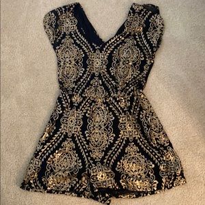 Black and Gold Romper